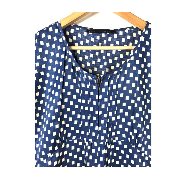 Zara basic M dress front zipper tunic print - Picture 4 of 6